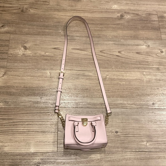 Michael Kors Hamilton East West Ballet Pink Leather Satchel Mauve